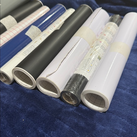 Assorted Vinyl Roll Bundle in Blue, Black, White, Gray - Picture 2 of 4
